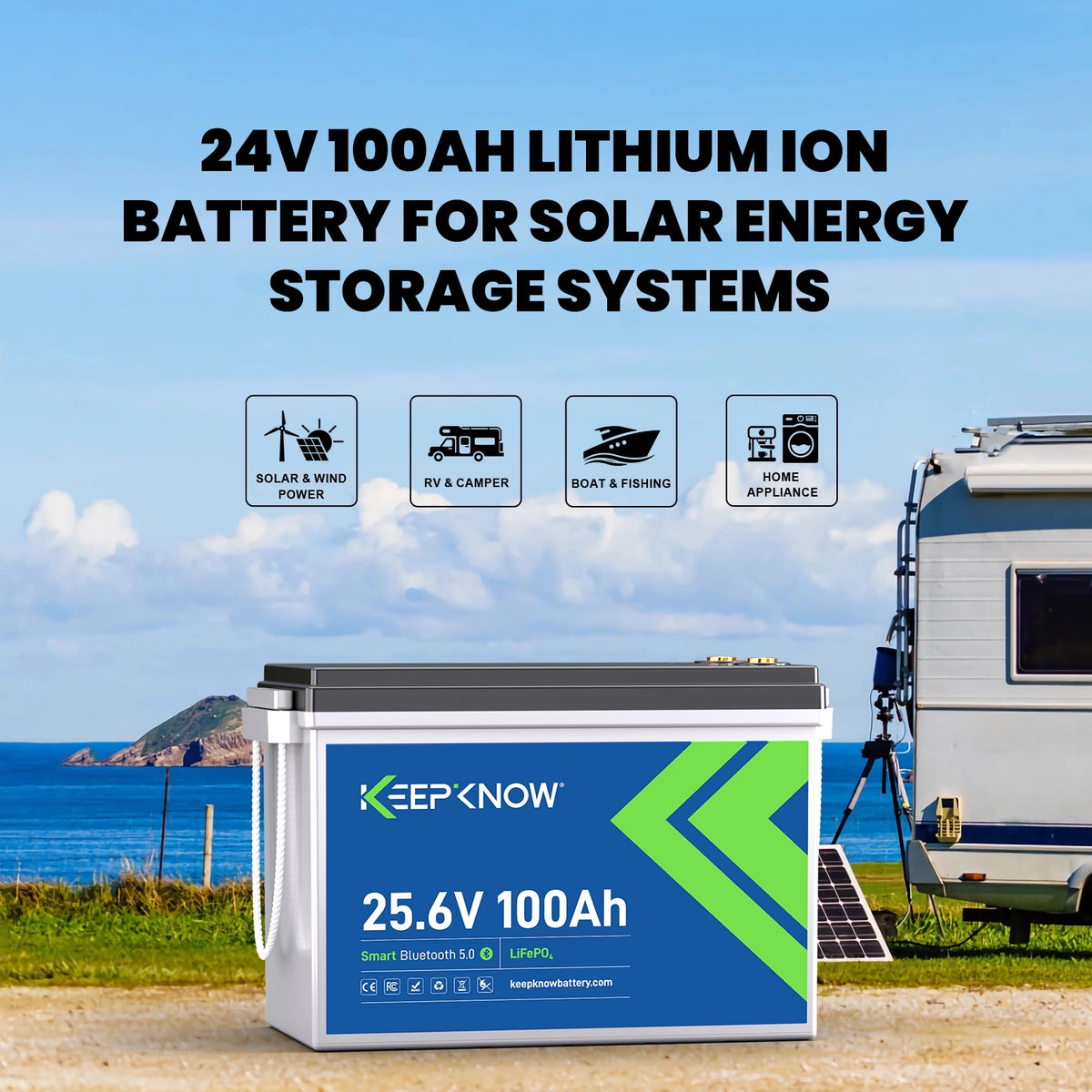 KeepKnow 24V 100Ah Lithium Battery
