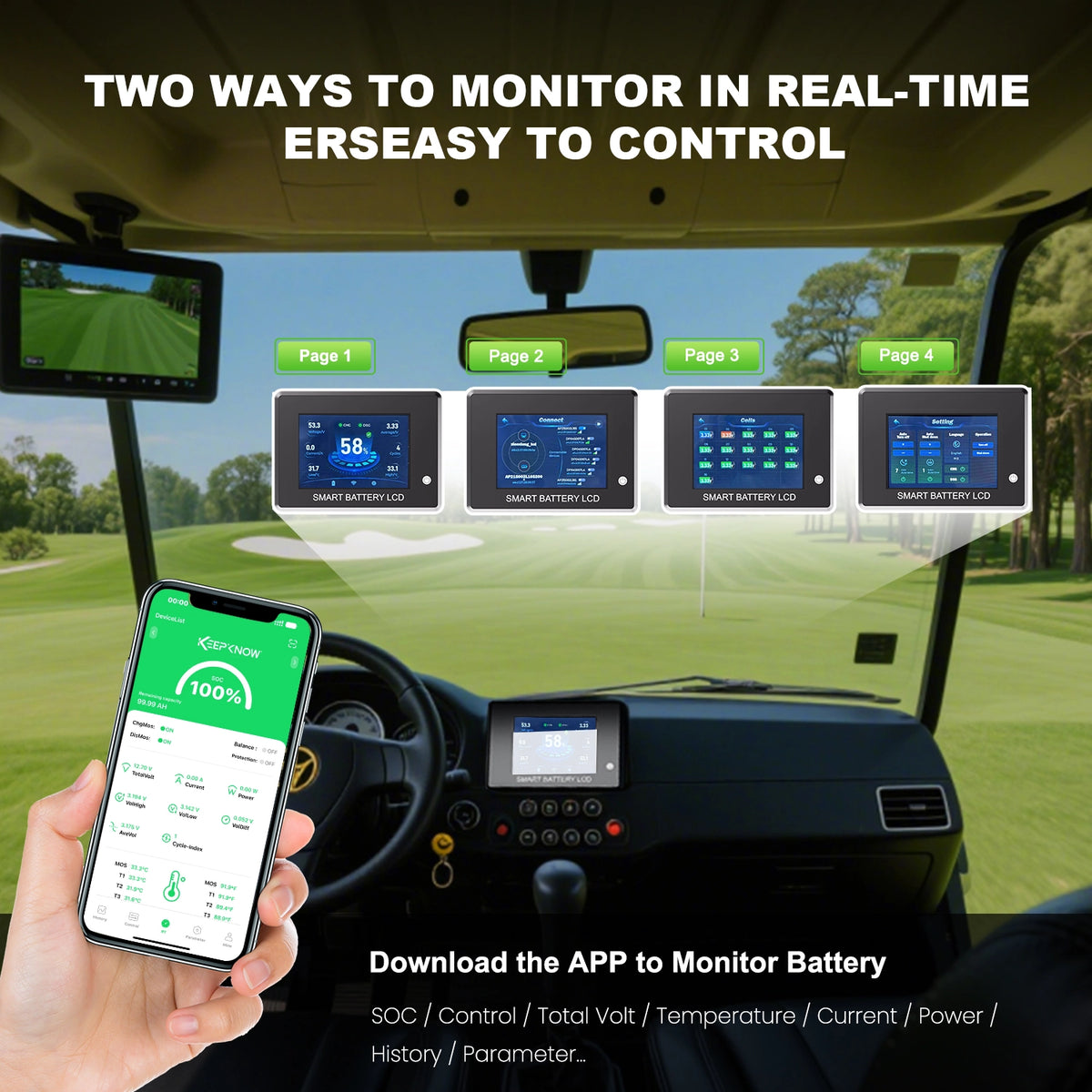 KeepKnow 48V 100Ah LiFePO4 Lithium LiFePO4 Golf Cart Battery