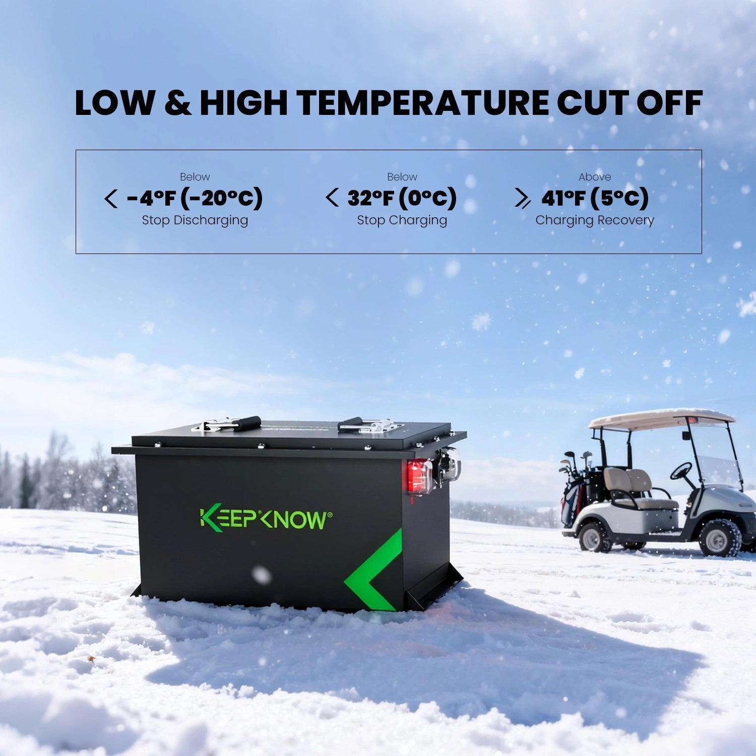 KeepKnow 36V 105Ah Lithium (LiFePO4) Golf Cart Battery, 200A BMS