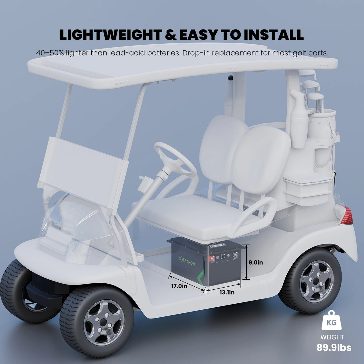 KeepKnow 36V 105Ah Lithium (LiFePO4) Golf Cart Battery, 200A BMS