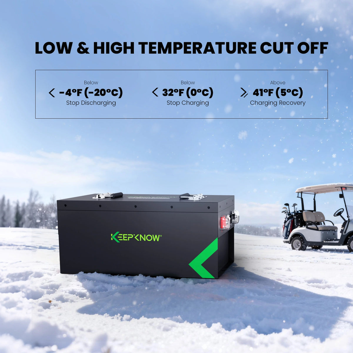 KeepKnow 48V 150Ah Lithium (LiFePO4) Golf Cart Battery, 200A BMS