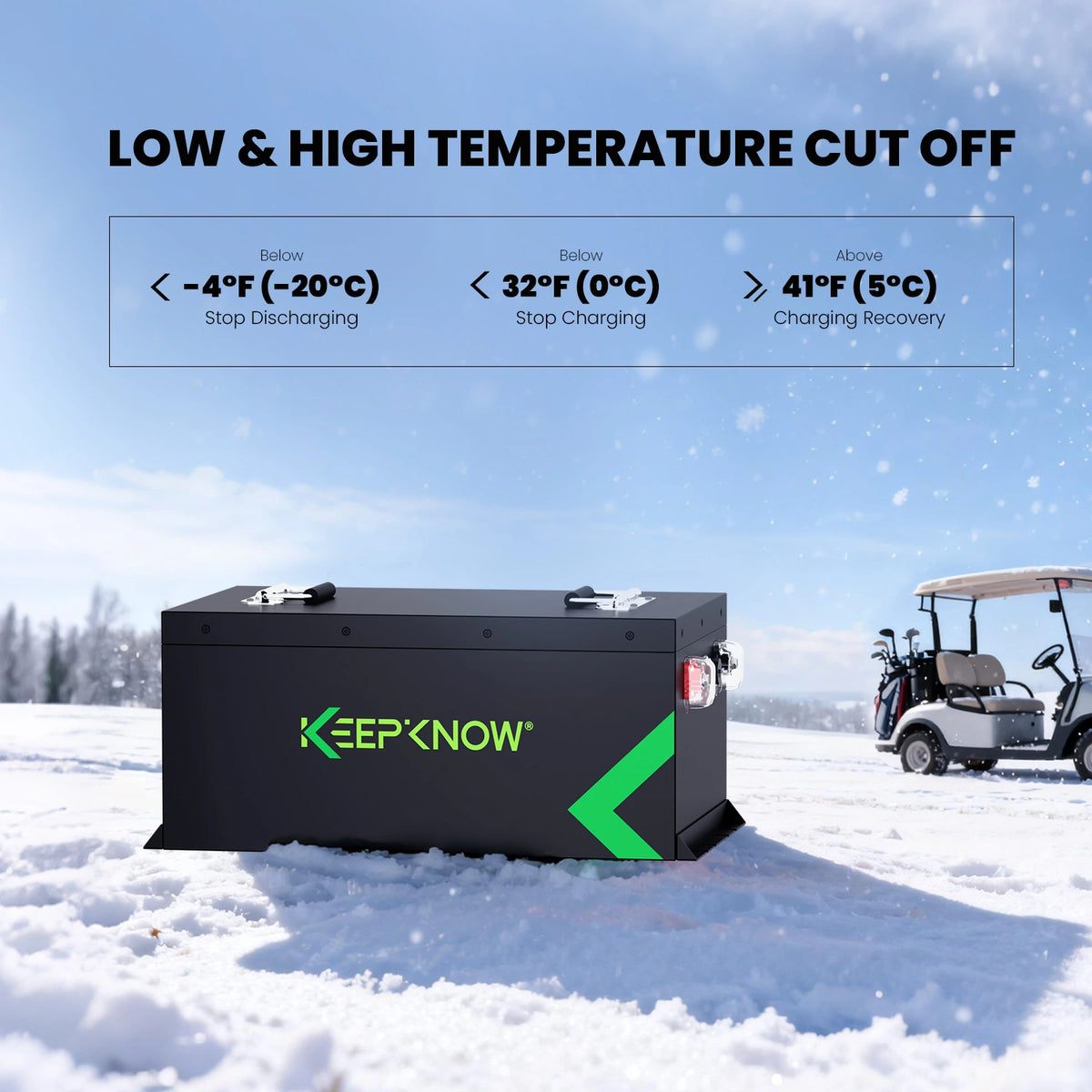 KeepKnow 72V 105Ah Lithium (LiFePO4) Golf Cart Battery, 200A BMS