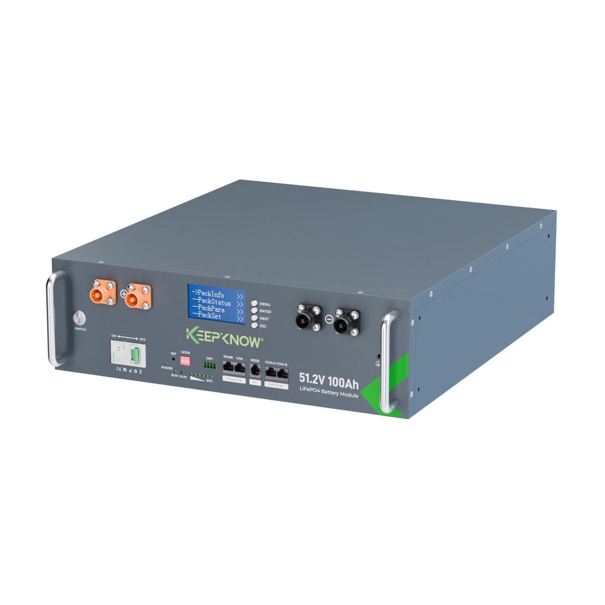 KeepKnow 48V(51.2V)100Ah Server Rack LiFePO4 Battery with CAN/RS485 Communication