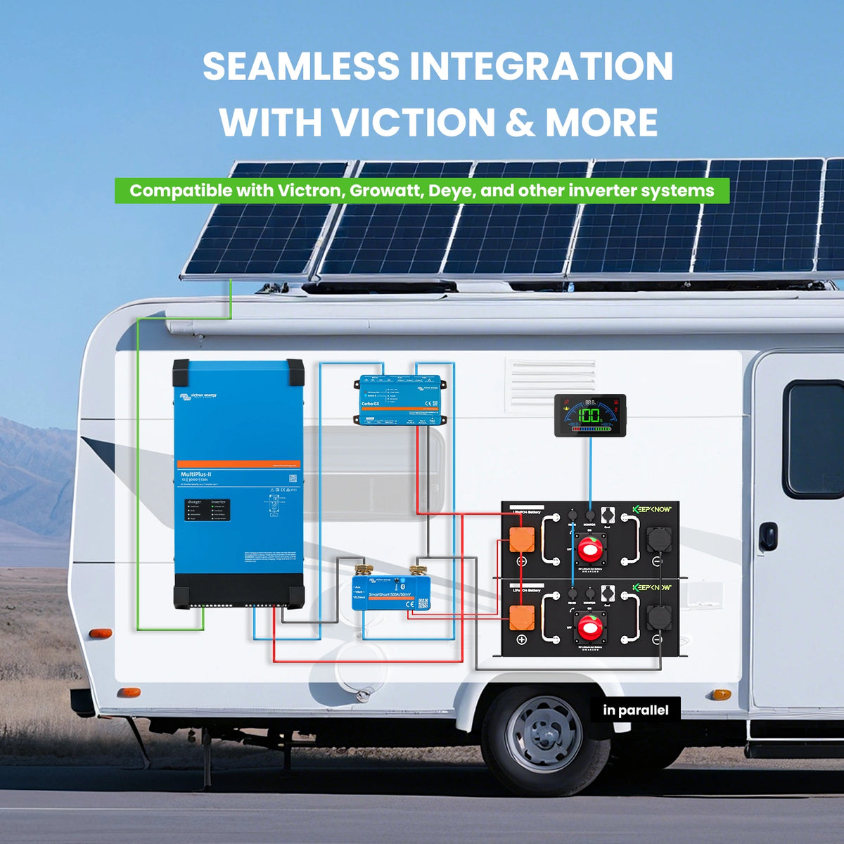 KeepKnow 12V 320Ah Deep Cycle LiFePO4 Lithium RV Battery